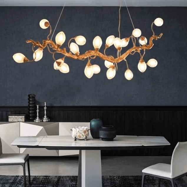 Modern Art Extra Large Branch Style Chandelier with Clear Bubble Glass Eggs for Dining Room and Living Room - Zelno Lighting