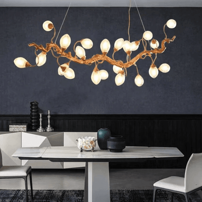 Modern Art Extra Large Branch Style Chandelier with Clear Bubble Glass Eggs for Dining Room and Living Room - Zelno Lighting