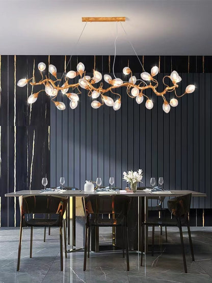 Modern Art Extra Large Branch Style Chandelier with Clear Bubble Glass Eggs for Dining Room and Living Room - Zelno Lighting