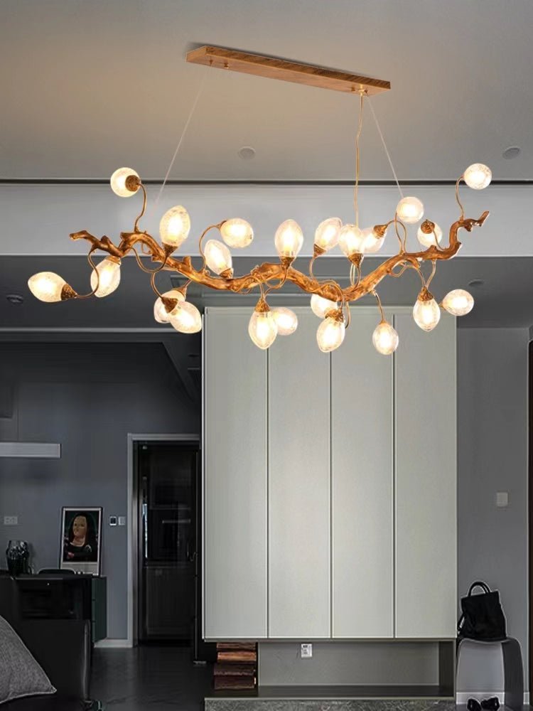 Modern Art Extra Large Branch Style Chandelier with Clear Bubble Glass Eggs for Dining Room and Living Room - Zelno Lighting