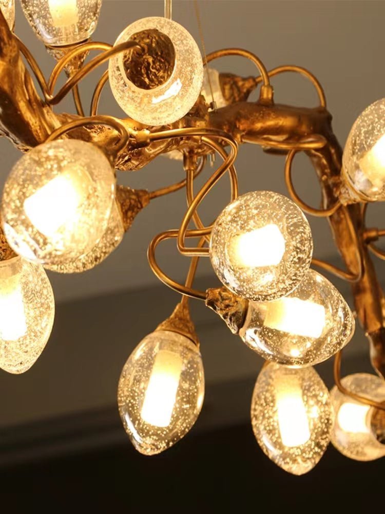 Modern Art Extra Large Branch Style Chandelier with Clear Bubble Glass Eggs for Dining Room and Living Room - Zelno Lighting