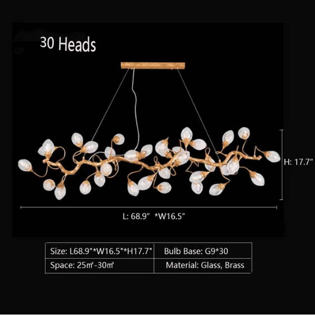 Modern Art Extra Large Branch Style Chandelier with Clear Bubble Glass Eggs for Dining Room and Living Room - Zelno Lighting