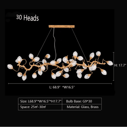 Modern Art Extra Large Branch Style Chandelier with Clear Bubble Glass Eggs for Dining Room and Living Room - Zelno Lighting