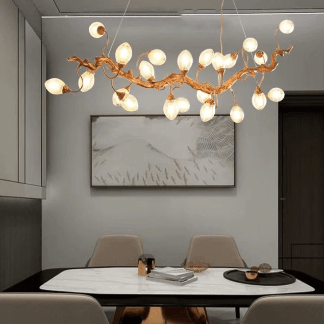 Modern Art Extra Large Branch Style Chandelier with Clear Bubble Glass Eggs for Dining Room and Living Room - Zelno Lighting
