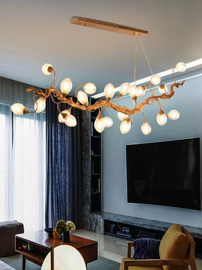 Modern Art Extra Large Branch Style Chandelier with Clear Bubble Glass Eggs for Dining Room and Living Room - Zelno Lighting
