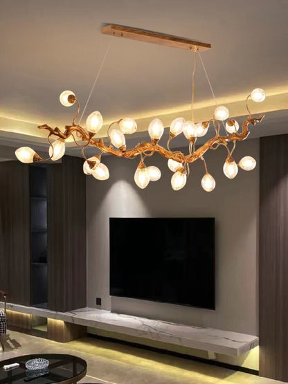 Modern Art Extra Large Branch Style Chandelier with Clear Bubble Glass Eggs for Dining Room and Living Room - Zelno Lighting