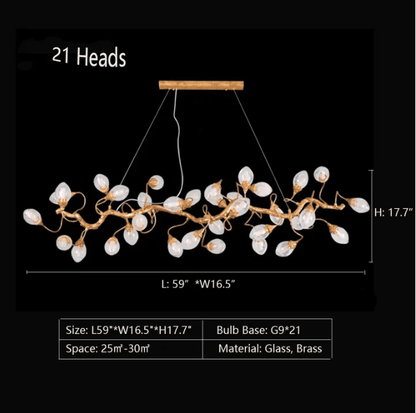Modern Art Extra Large Branch Style Chandelier with Clear Bubble Glass Eggs for Dining Room and Living Room - Zelno Lighting