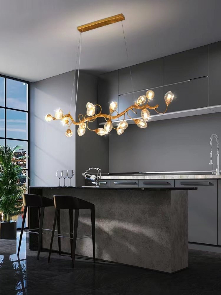 Modern Art Extra Large Branch Style Chandelier with Clear Bubble Glass Eggs for Dining Room and Living Room - Zelno Lighting