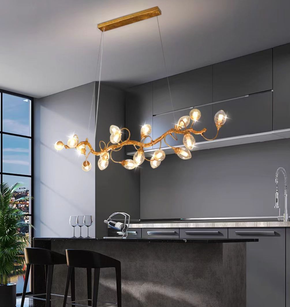 Modern Art Extra Large Branch Style Chandelier with Clear Bubble Glass Eggs for Dining Room and Living Room - Zelno Lighting