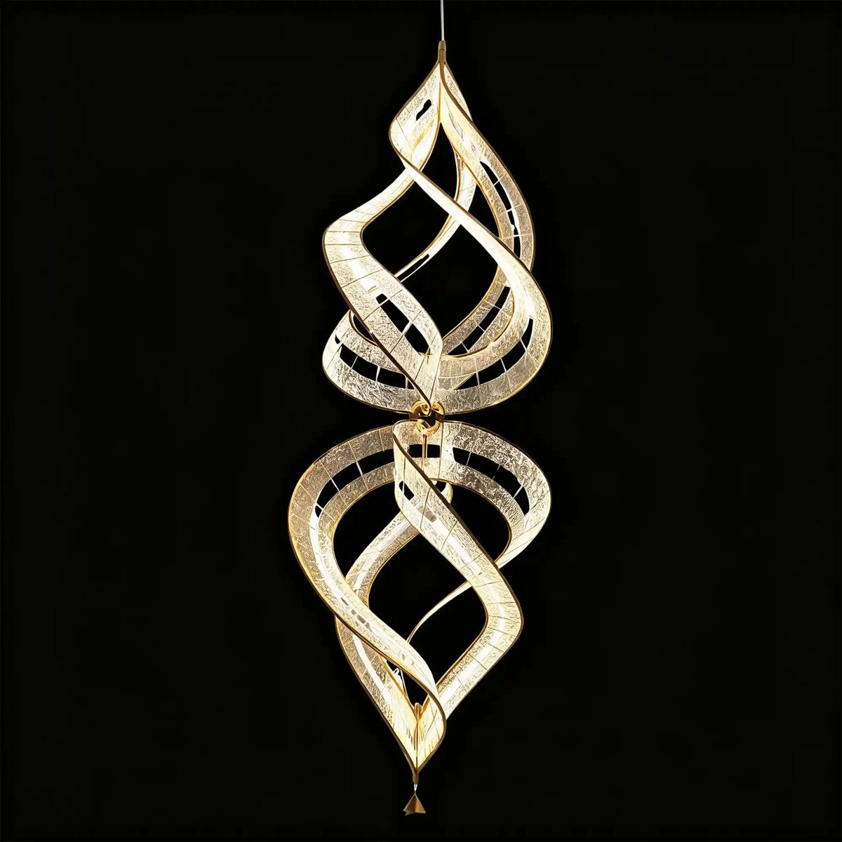 Modern Artistic Double Spiral Acrylic Chandelier for High Ceilings/Staircase/Foyer - Zelno Lighting
