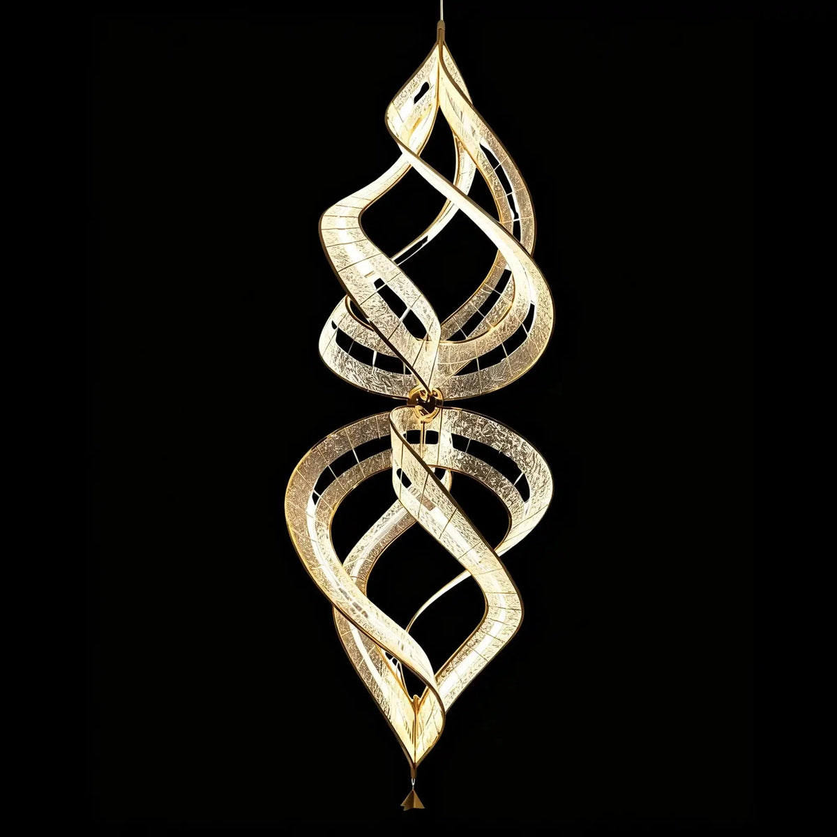 Modern Artistic Double Spiral Acrylic Chandelier for High Ceilings/Staircase/Foyer - Zelno Lighting