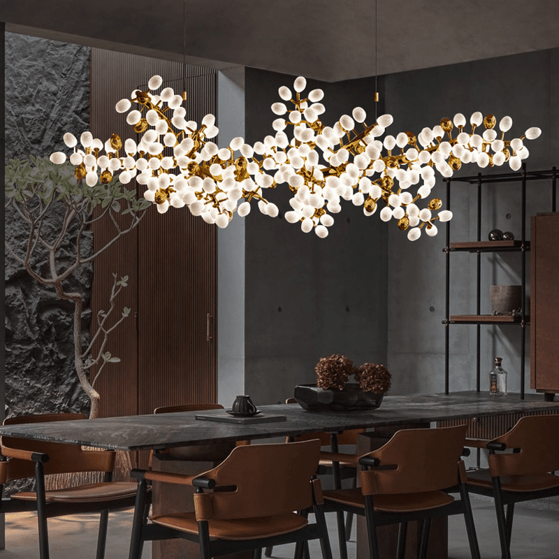 Modern Artistic Linear Elegant Grape Extra Large Chandelier - Zelno Lighting