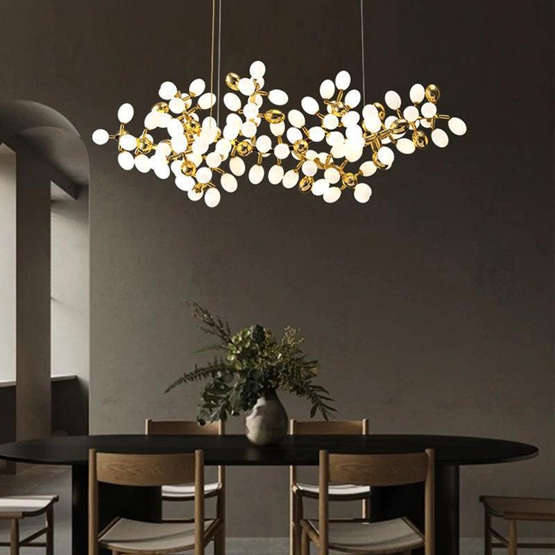 Modern Artistic Linear Grape Chandelier - Zelno Lighting