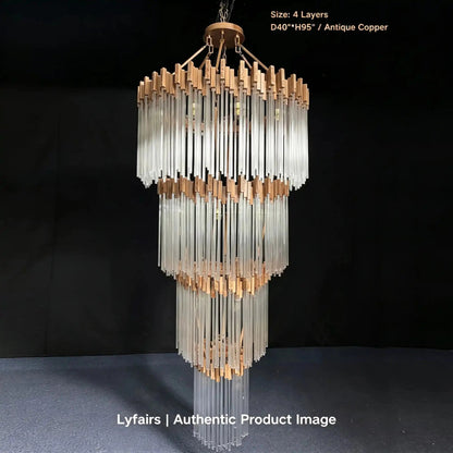 Modern Artistic Luxury Multi-layers Glam Glass Chandelier for High-Ceiling/Staircase/Foyer - Zelno Lighting