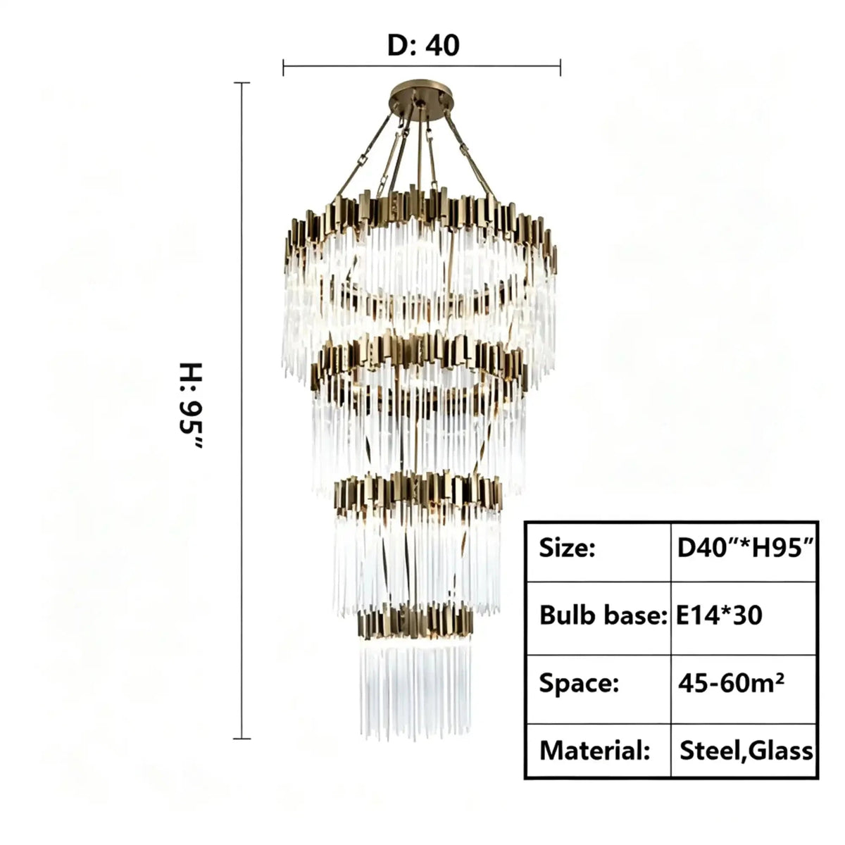 Modern Artistic Luxury Multi-layers Glam Glass Chandelier for High-Ceiling/Staircase/Foyer - Zelno Lighting