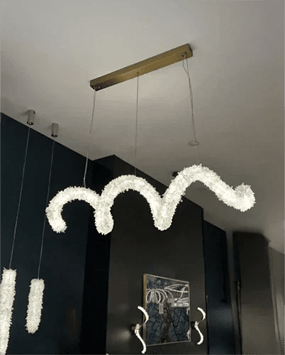 Modern Artistic Spring-shaped Natural Crystal Chandelier Modern Artistic Spring-shaped Natural Crystal Chandelier for Dining Room/Kitchen Island/Low Ceilings - Zelno Lighting