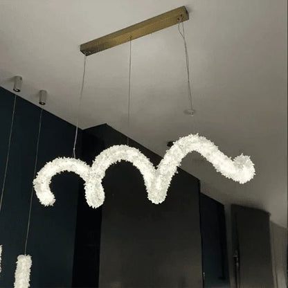 Modern Artistic Spring-shaped Natural Crystal Chandelier Modern Artistic Spring-shaped Natural Crystal Chandelier for Dining Room/Kitchen Island/Low Ceilings - Zelno Lighting