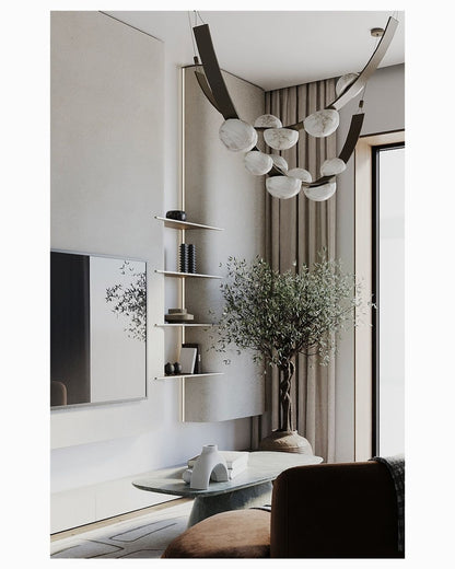 Modern Belt Alabaster Drops LED Chandelier - Zelno Lighting