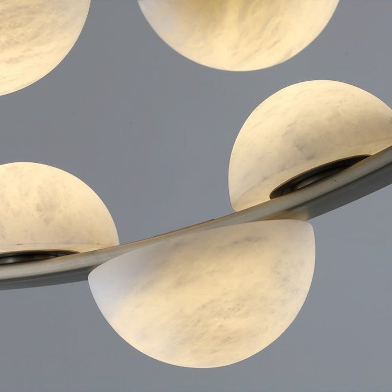 Modern Belt Alabaster Drops LED Chandelier - Zelno Lighting