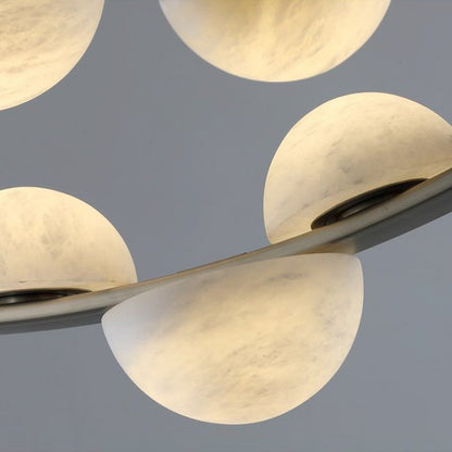 Modern Belt Alabaster Drops LED Chandelier - Zelno Lighting