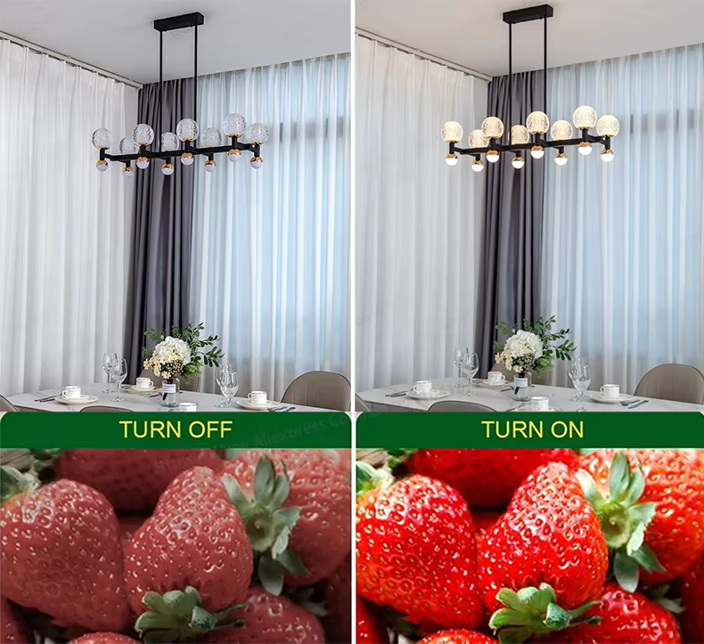 Modern Black Linear Dining Room Chandelier 12/16 Lights - Zelno Lighting