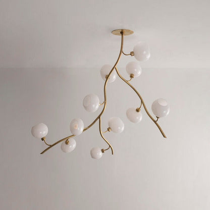 Modern Brass Branch Chandelier with Handcrafted Glass Globes - Zelno Lighting