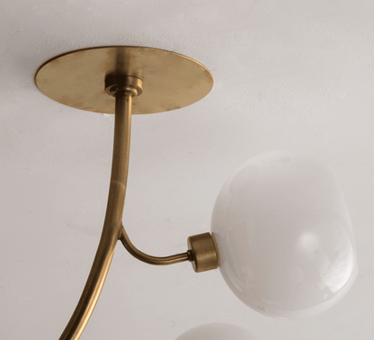 Modern Brass Branch Chandelier with Handcrafted Glass Globes - Zelno Lighting