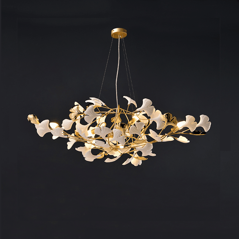 Modern Ceramic Ginkgo Chandelier - Zelno Lighting