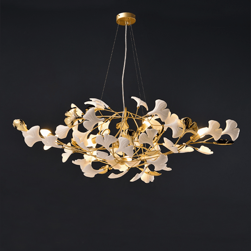 Modern Ceramic Ginkgo Chandelier - Zelno Lighting