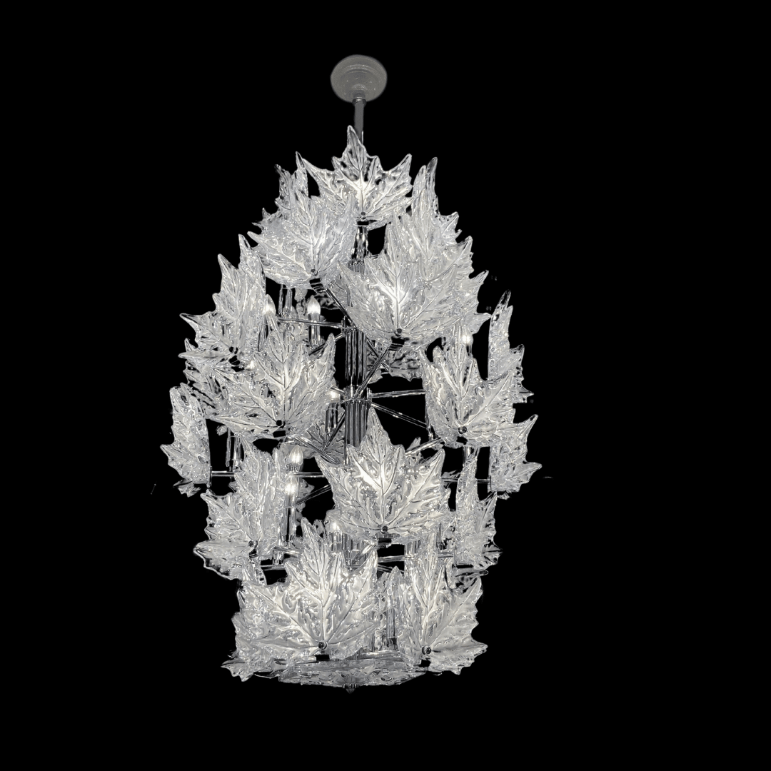 Modern Creative Clear Crystal Maple Leaf Chandelier for Living Room/Bedroom - Zelno Lighting