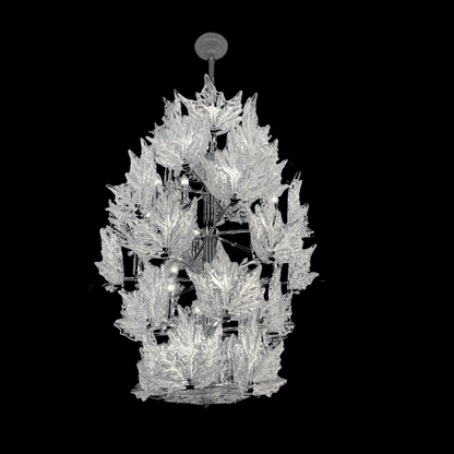 Modern Creative Clear Crystal Maple Leaf Chandelier for Living Room/Bedroom - Zelno Lighting