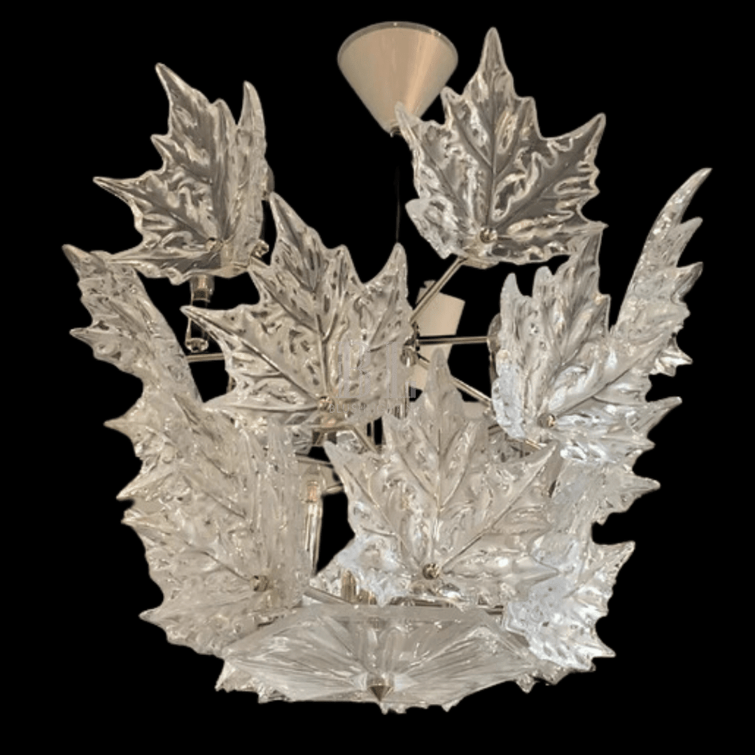 Modern Creative Clear Crystal Maple Leaf Chandelier for Living Room/Bedroom - Zelno Lighting