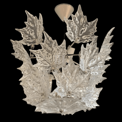 Modern Creative Clear Crystal Maple Leaf Chandelier for Living Room/Bedroom - Zelno Lighting