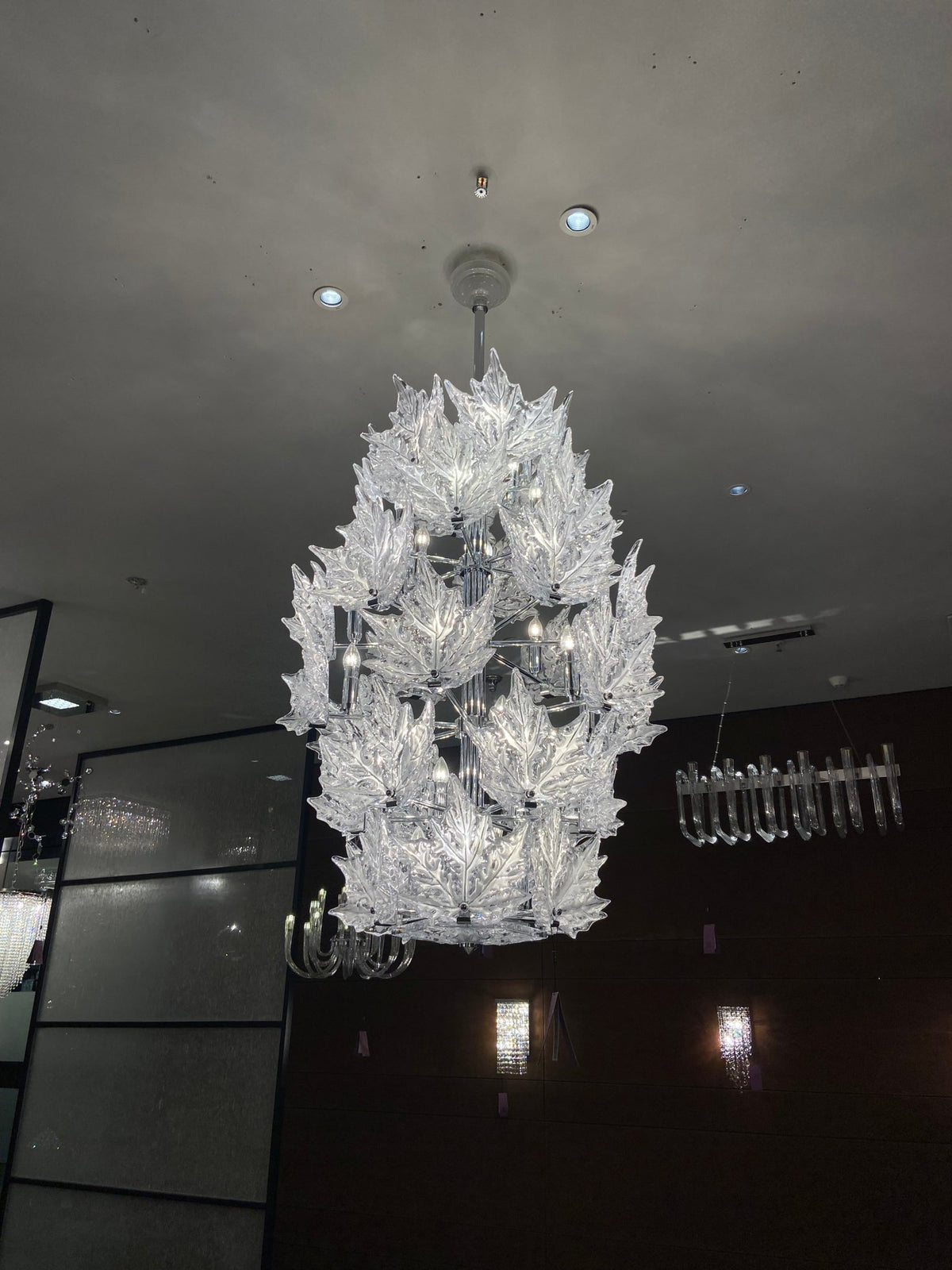 Modern Creative Clear Crystal Maple Leaf Chandelier for Living Room/Bedroom - Zelno Lighting