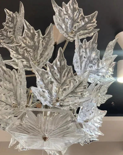 Modern Creative Clear Crystal Maple Leaf Chandelier for Living Room/Bedroom - Zelno Lighting