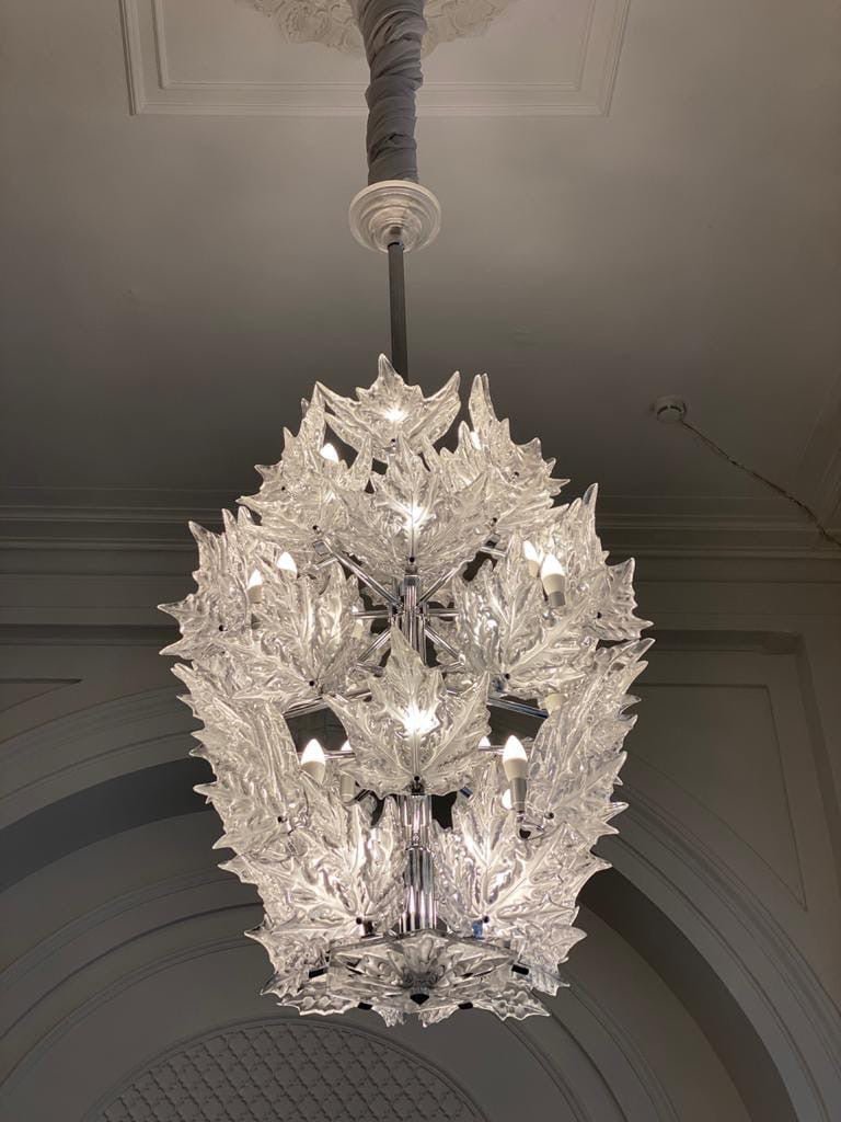 Modern Creative Clear Crystal Maple Leaf Chandelier for Living Room/Bedroom - Zelno Lighting