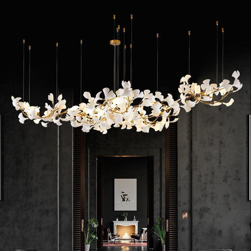 Modern Creative Ginkgo Linear Chandelier - Zelno Lighting