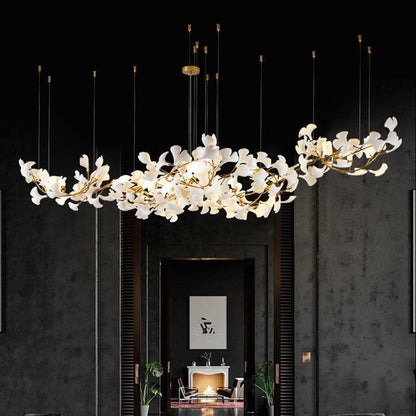 Modern Creative Ginkgo Linear Chandelier - Zelno Lighting