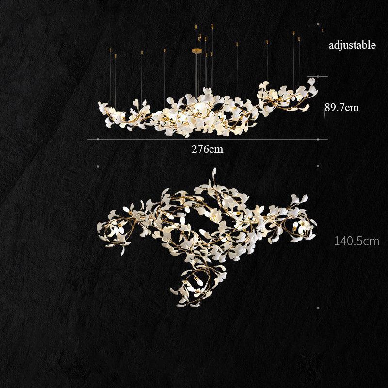 Modern Creative Ginkgo Linear Chandelier - Zelno Lighting