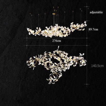 Modern Creative Ginkgo Linear Chandelier - Zelno Lighting