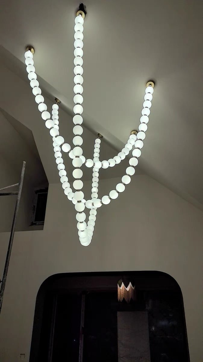 Modern Creative Pearl Necklace Acrylic Chandelier - Zelno Lighting