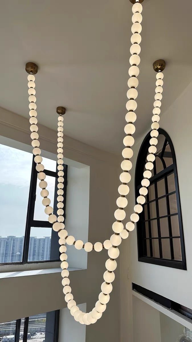 Modern Creative Pearl Necklace Acrylic Chandelier - Zelno Lighting