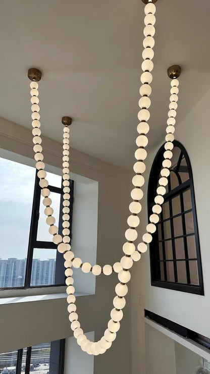 Modern Creative Pearl Necklace Acrylic Chandelier - Zelno Lighting