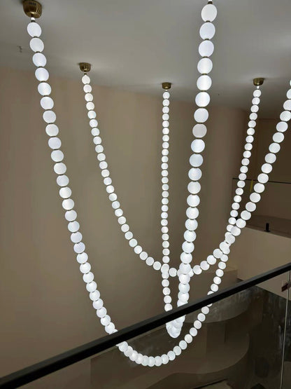 Modern Creative Pearl Necklace Acrylic Chandelier - Zelno Lighting