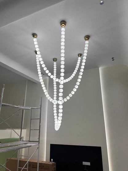 Modern Creative Pearl Necklace Acrylic Chandelier - Zelno Lighting