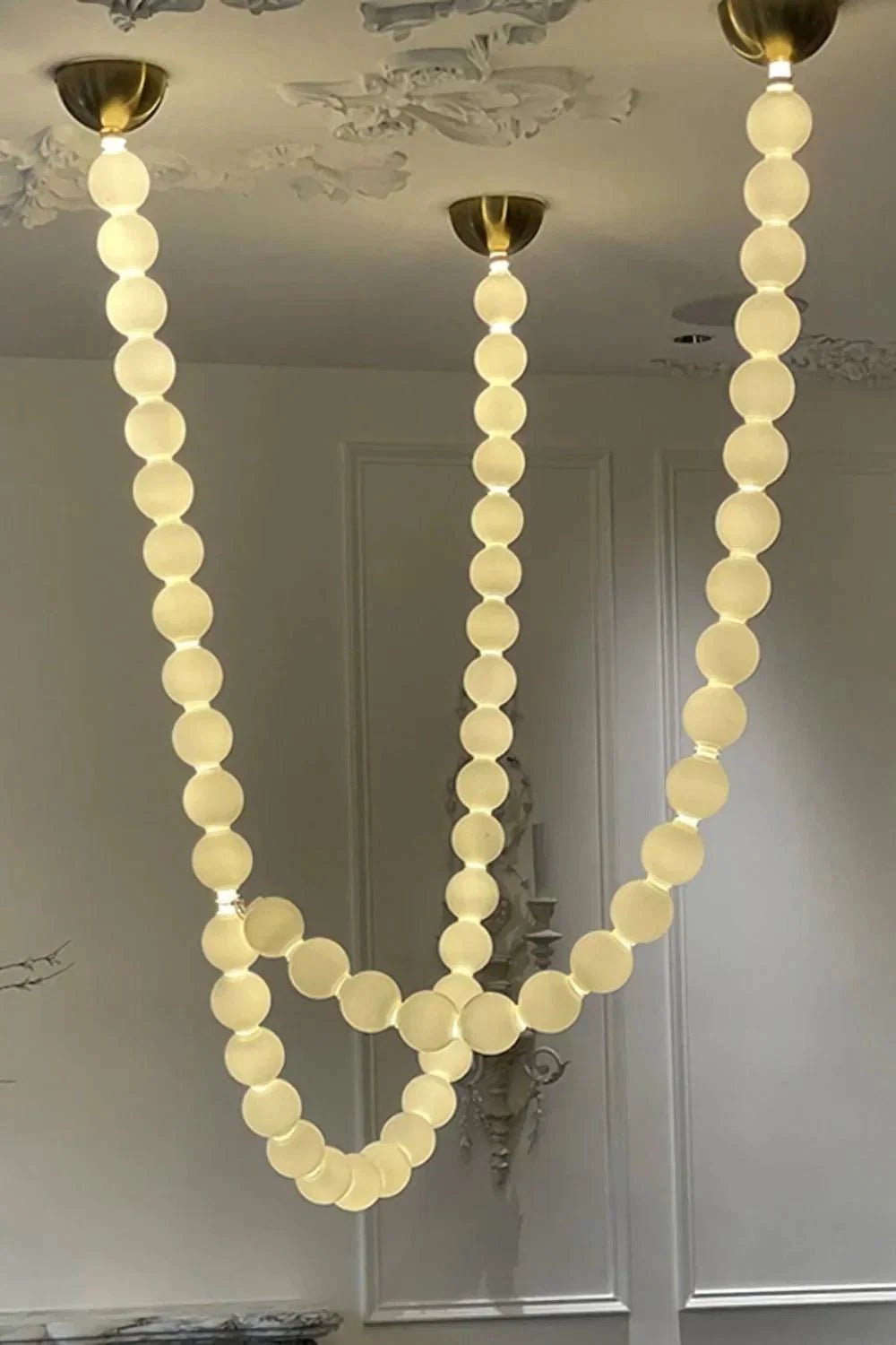 Modern Creative Pearl Necklace Acrylic Chandelier - Zelno Lighting