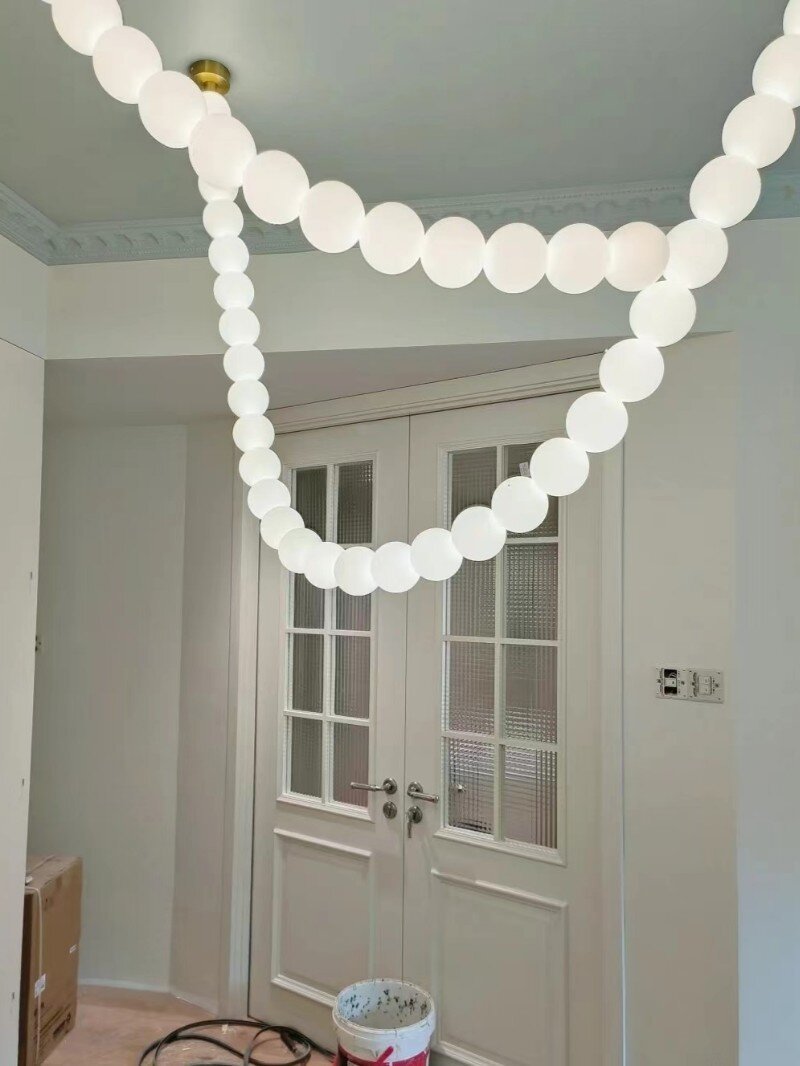 Modern Creative Pearl Necklace Acrylic Chandelier - Zelno Lighting