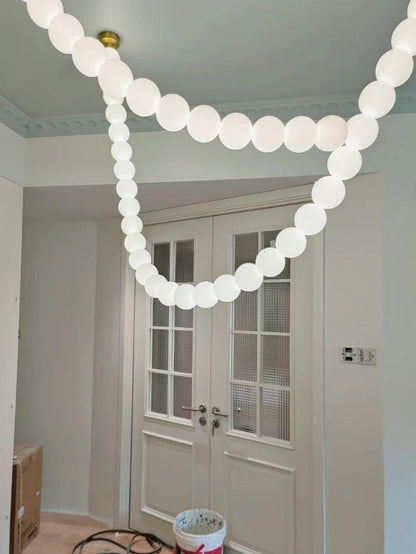 Modern Creative Pearl Necklace Acrylic Chandelier - Zelno Lighting