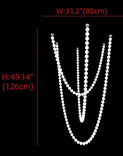 Modern Creative Pearl Necklace Acrylic Chandelier - Zelno Lighting