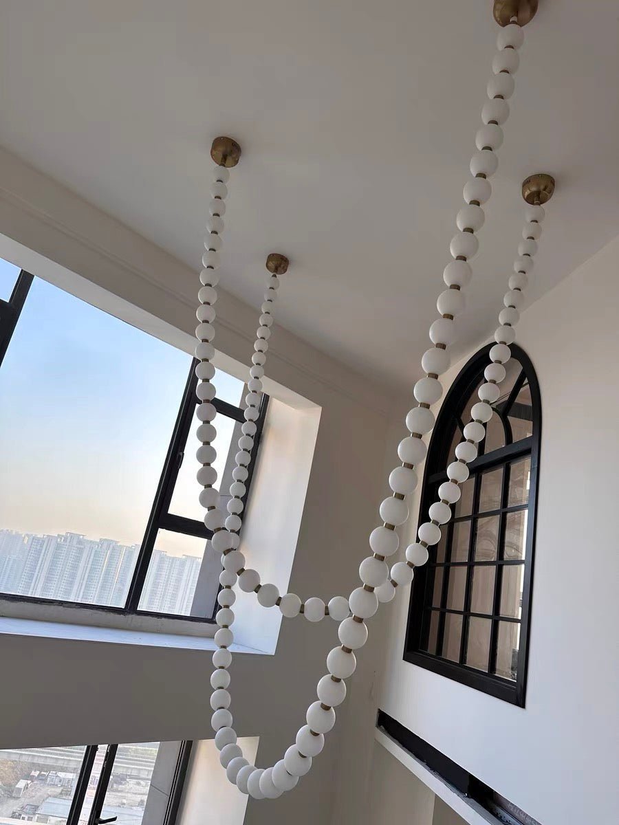 Modern Creative Pearl Necklace Acrylic Chandelier - Zelno Lighting